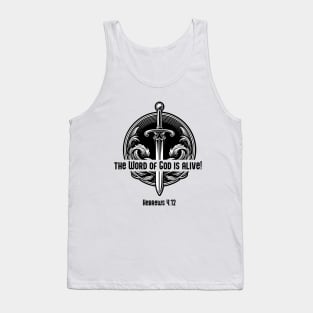 Print Design Christian Hebrews 4:12 the word of god is alive Tank Top